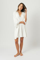 UNE PIECE-Lace Trim Modal Robe IVORY