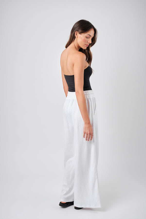 UNE PIECE-Linen Palazzo Pants WHITE