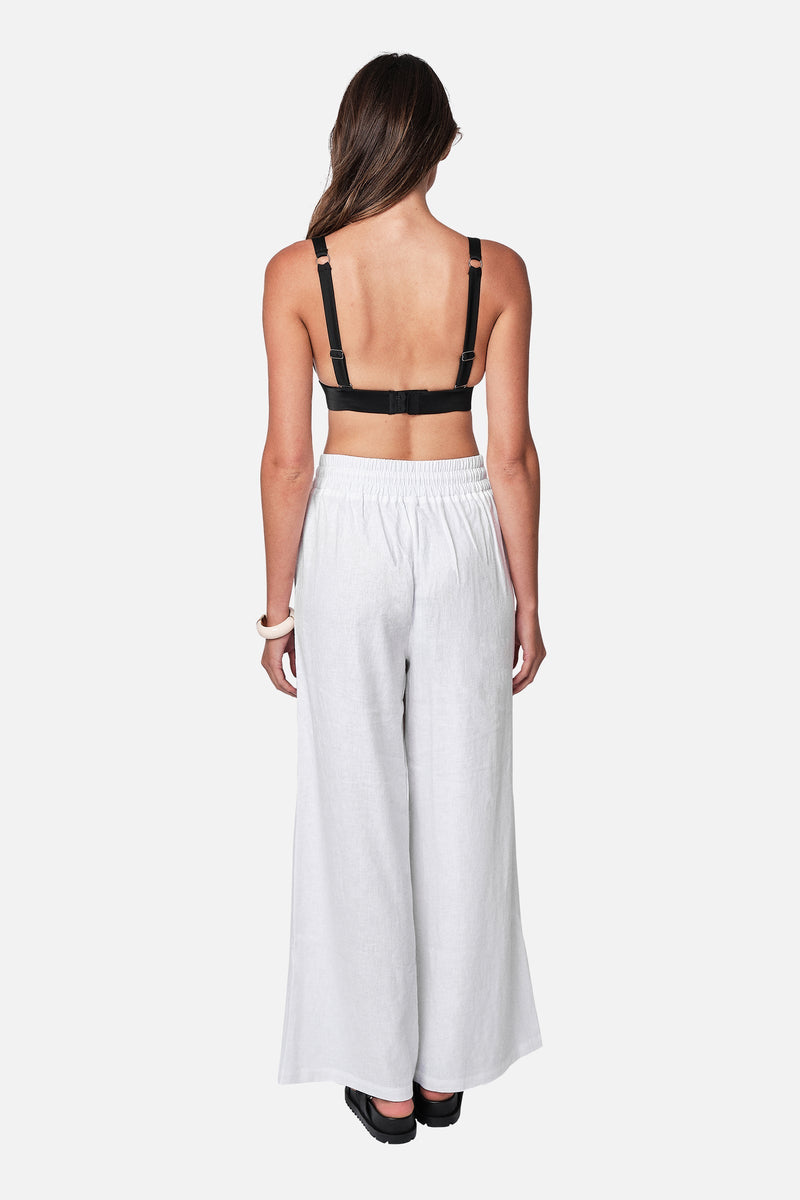 UNE PIECE-Linen Palazzo Pants WHITE