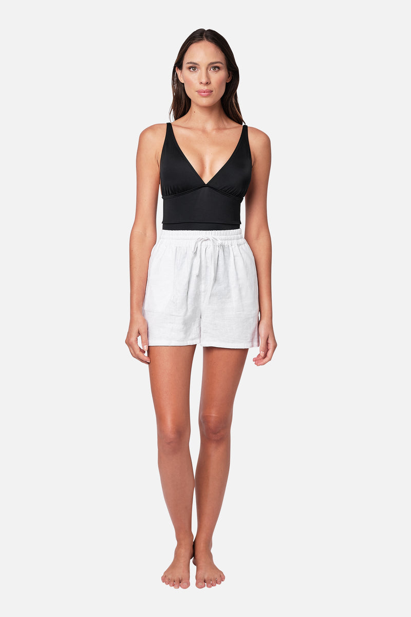 UNE PIECE-Linen Palazzo Shorts WHITE