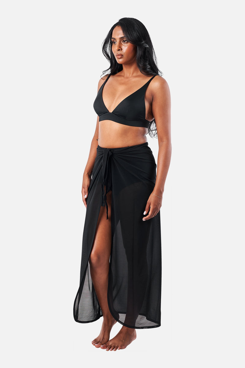 UNE PIECE-Maxi Mesh Sarong BLACK