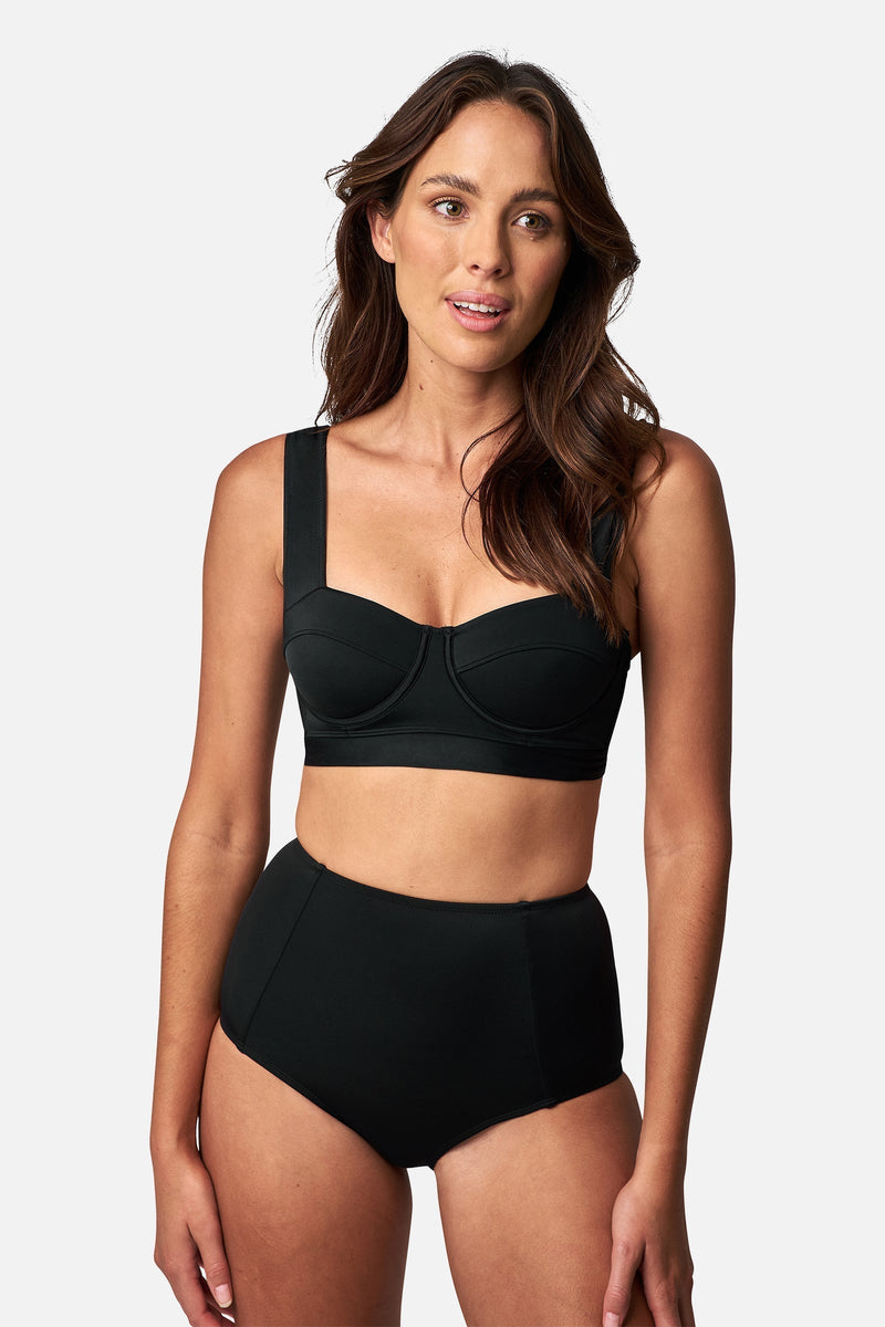 UNE PIECE-Original Bustier Balconette Bikini Bralette BLACK