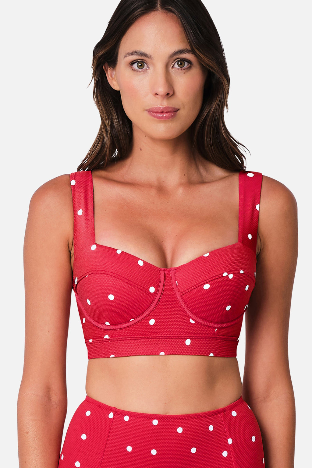 Original Bustier Balconette Bikini Bralette POLKA ROUGE TEXTURE UNE original-bustier-balconette-bikini-bralette-polka-rouge-texture-une