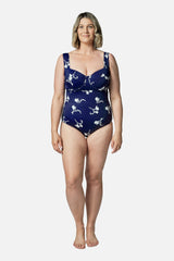 UNE PIECE-Original Bustier Balconette One Piece FREESIA SILHOUETTE NAVY