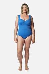 UNE PIECE-Original Bustier Balconette One Piece SKY BLUE TEXTURE