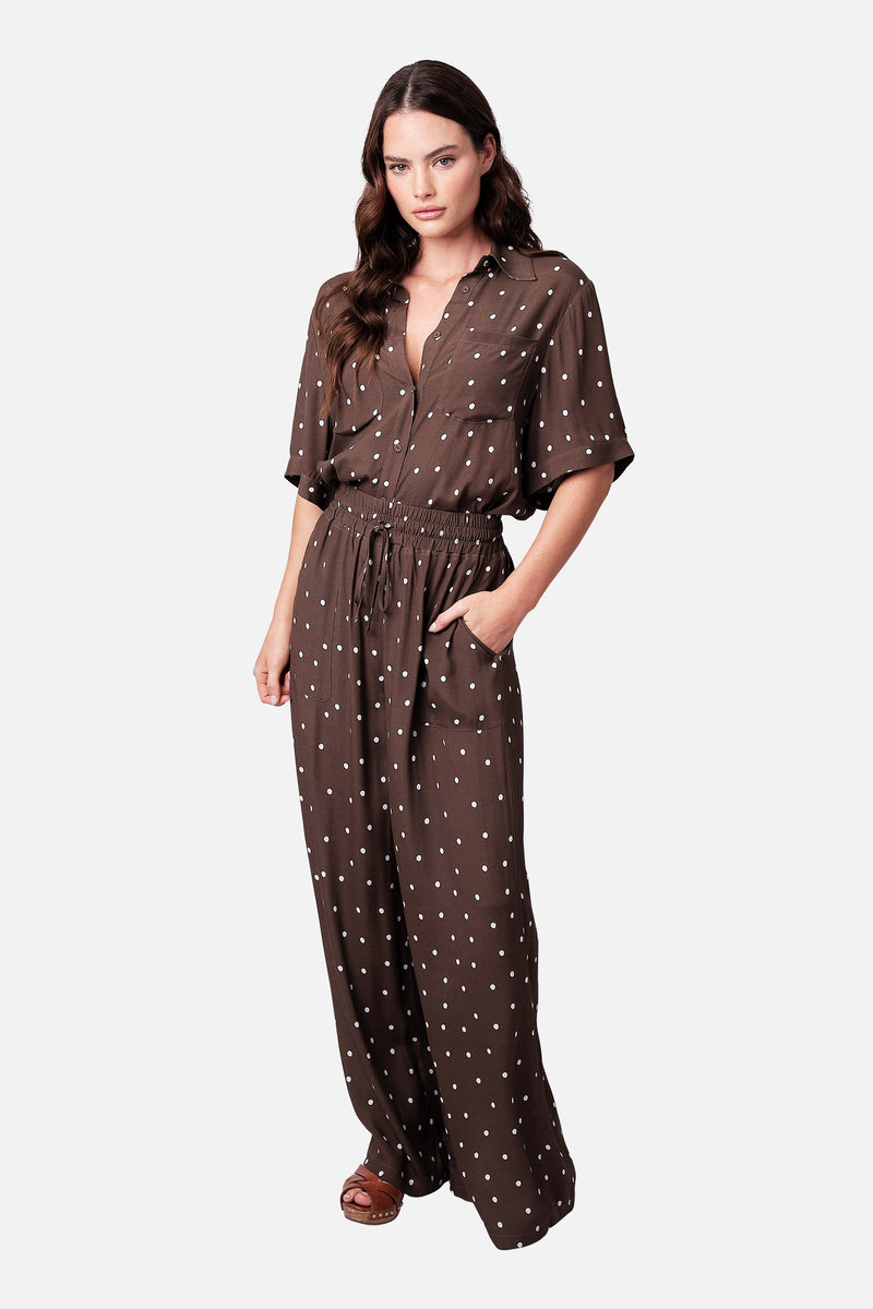 UNE PIECE-Palazzo Pants CHOCOLATE POLKA