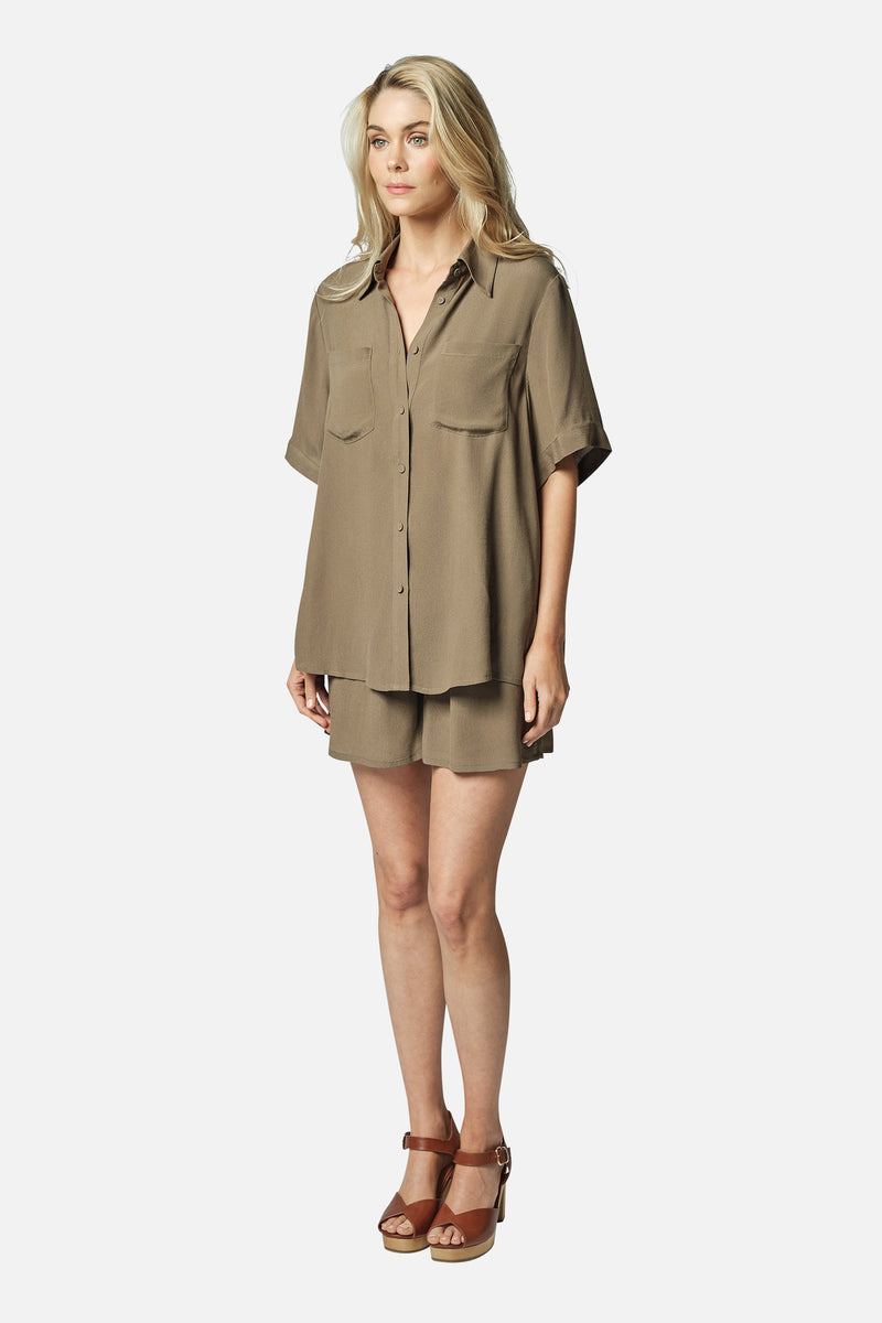 UNE PIECE-Palazzo Shorts KHAKI