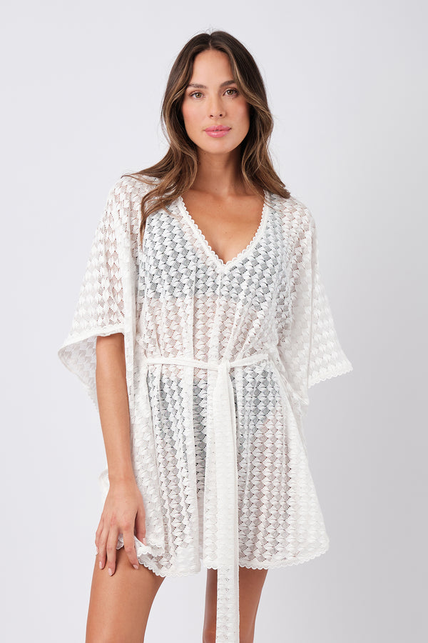 UNE PIECE-Scalloped Lace Kaftan WHITE