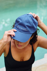 UNE PIECE US-'Life is Beautiful' Cap VINTAGE BLUE