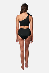 UNE PIECE-Classic One Shoulder Bikini Bralette BLACK