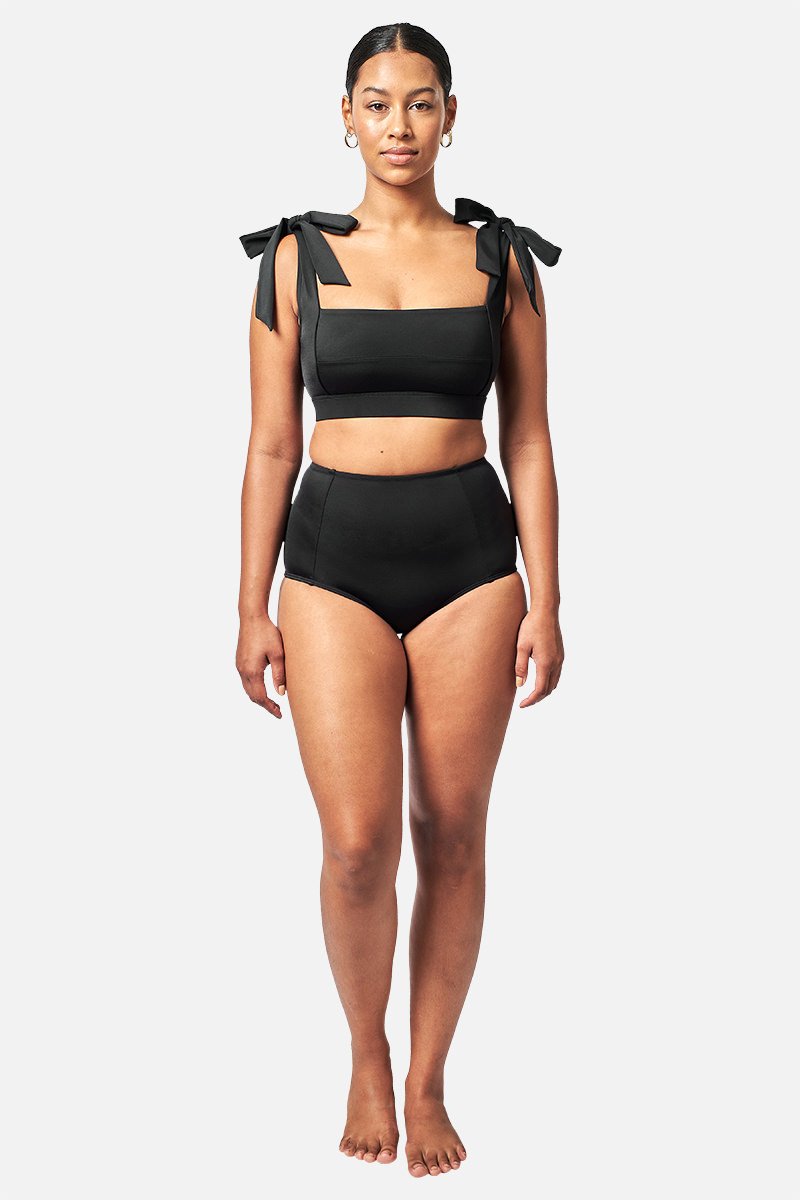 UNE PIECE-Classic Square Neck Bikini Bralette BLACK