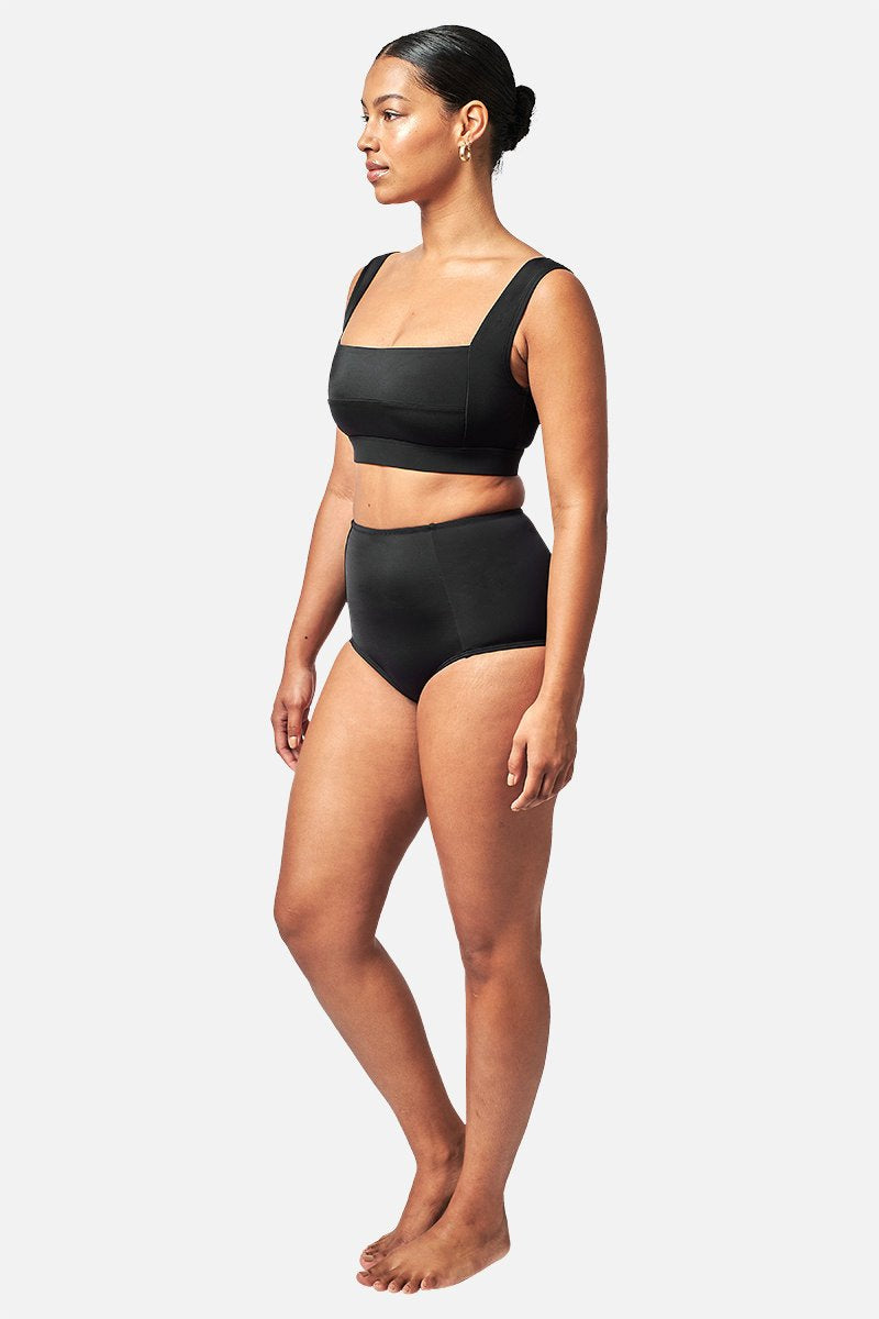 UNE PIECE-Classic Square Neck Bikini Bralette BLACK
