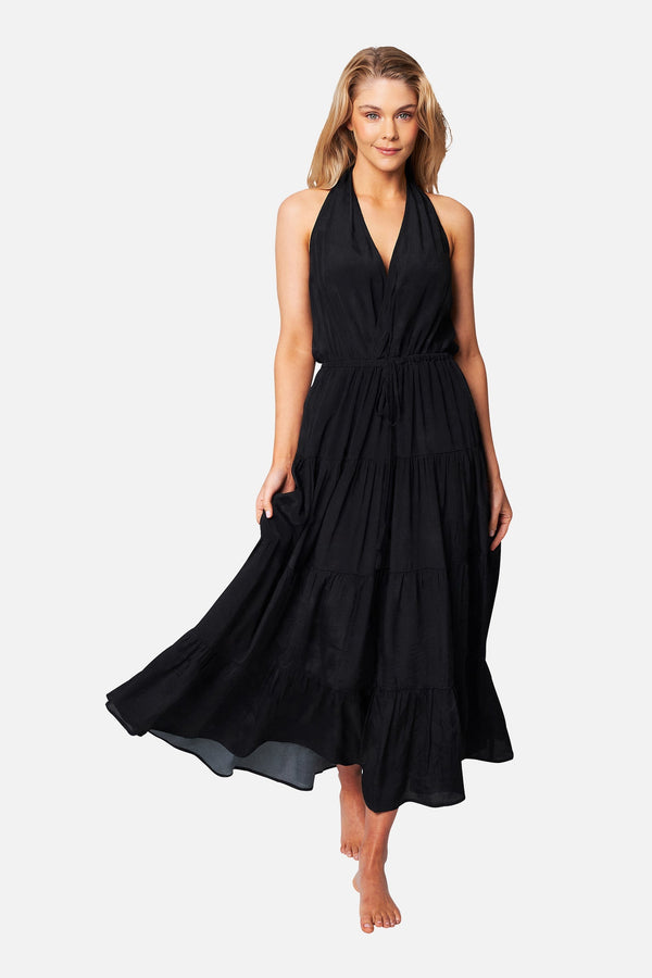 UNE PIECE-Halter Maxi Dress BLACK